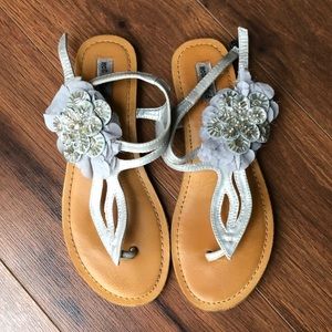 Silver Embellished Sandals